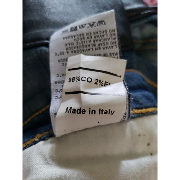 R13 Denim Stretch Leather Chaps Leggings Blue Size 24 Italy (B2 - Picture 3 of 8